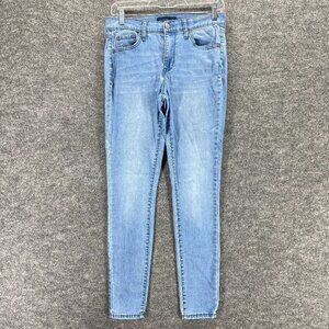 Aéropostale Women Jeans 8 Skinny Blue Mid-Rise Light-Wash Denim Pockets Long